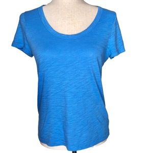 Gap Forever soft Tee | 100% cotton | Scoop Neck | Blue | S